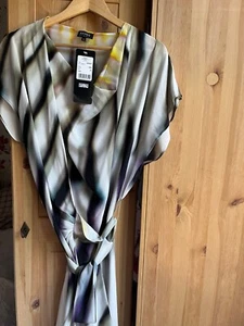 Escada pure silk fantasy wrap dress new uk 12-14 - Picture 1 of 13