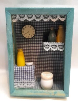 CASA BAMBOLE CUCINA MINIATURA LEGNO VINTAGE Dollhouse Kitchen Miniature Wood - Immagine 1 di 4