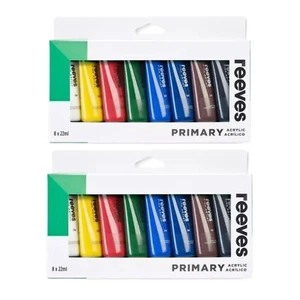 2 x Reeves Acrylic Set 8 x 22ml Primary Colours - Picture 1 of 3