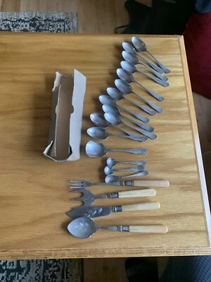 Лот из 11 антикварных ложек JGG x S NS JOHN GEORGE GRAVES, SHEFFIELD никель-серебро - Изображение 1 из 4