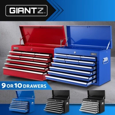 Giantz 9/10 Drawer Tool Box Chest Cabinet Storage Cart Garage Toolbox Organiser - image 1 of 4
