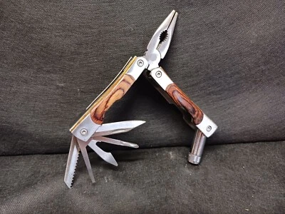 Vintage Stainless Steel Survival Camp Folding 7pc- Multi-tool Knife w/Flashlight - Image 1 of 4