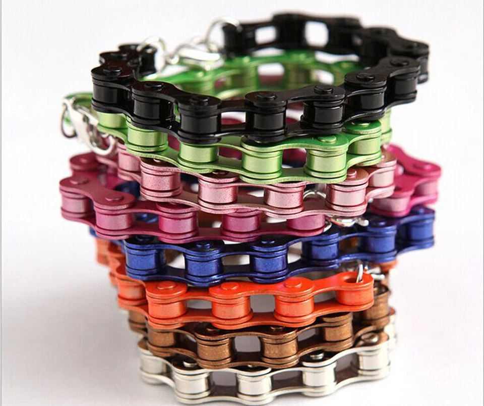 HOT Wholesale 7 Colors Punk Metal Bicycle Chain Bracelet Fluorescent Bracelet - Image 1 of 1