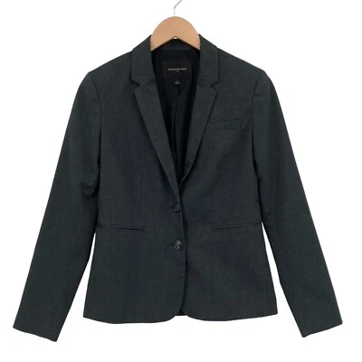 Chaqueta Blazer Banana Republic Mujer Talla 2 Gris Forrada Sencillo Pecho 2 Botones Foto 1 de 4