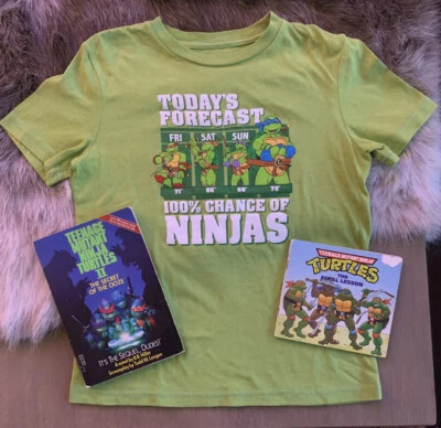 Teenage Mutant Ninja Turtles TMNT Boys Package Tee Shirt And 90’s Books - Image 1 of 4