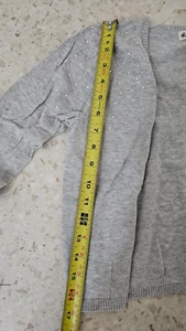 H&M Girls Gray Open Front Cardigan with Rhinestones Size 12-14 Preowned & Cute! - Picture 1 of 8