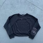 Nike Dri Fit Long Sleeve Black Crop Top Athletic Sweatshirt Size Large