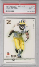 2001 PACIFIC DYNAGON DAVID TERRELL ROOKIE #107 GRADED PSA 9 MINT