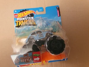HOT WHEELS MONSTER TRUCKS 1/64 SCALE 52/75 VOLKSWAGEN BEETLE NEW ON CARD - Picture 1 of 2