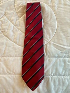 KRAWATTE SEIDE REGIMENT MARKE LANDS END BURGUNDERROT-MARINE-HELLBLAU - Bild 1 von 2