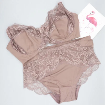 Sissy Men bh Plus Size Bra Set Briefs Lace Crossdressers Brassiere Sexy Lingerie - Image 1 of 4