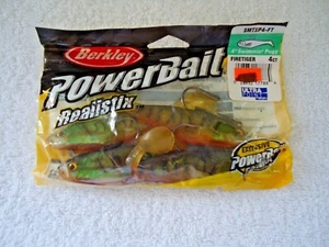 "NUEVO EN PAQUETE ""Berkley Power Bait Realistix 4" Firetiger Swimmin Pogy 4 unidades" - Imagen 1 de 5
