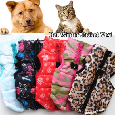 Waterproof Pet Dog Warm Padded Vest Coat Clothes Puppy Winter Jacket Apparels UK - Image 1 of 4