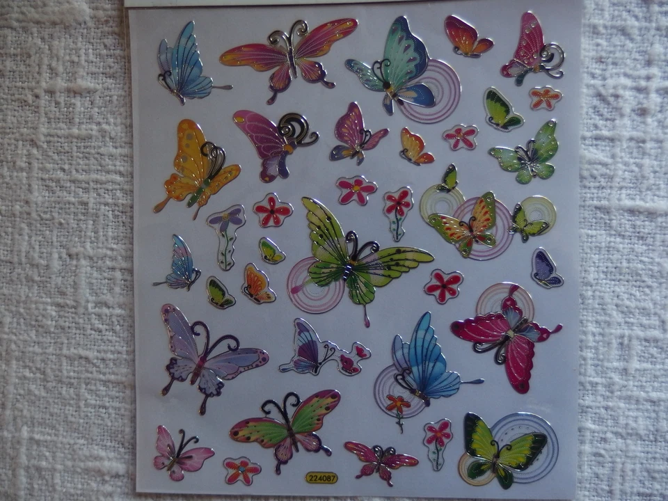 Design Sticker - Schmetterlinge + Falter mit Silbereffekten - Bild 1 von 1