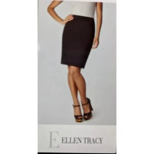 New Ellen Tracy Black A Line / Pencil Midi Skirt Size 6 - Picture 1 of 8