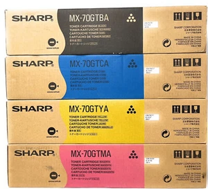 SHARP MX-70GT 4 Original Toner Black Cyan Magenta Yellow MX-5500/MX-6200/MX-7000 - Picture 1 of 1