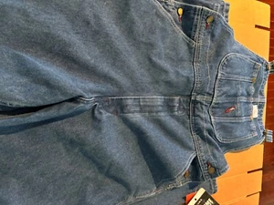 NEW Hise Men Denim Work Bib Overall Carpenter 10% Cotton Blue Size 42 x 28 - Picture 1 of 10
