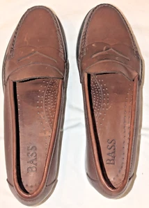 BASS Brown Genuine Leather Penny Loafers Shoes Women 9.5 - Slip ons - Picture 1 of 19