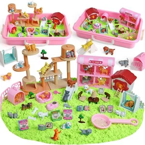 Sensory Bin Sand Pet Sand Playbox Pet Game Cat And Dog For Toddler Pretend Play - Picture 1 of 6