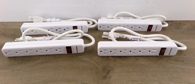 New Monster 6-Outlet Power Strip White 3' LTS-06H-1 (4 Pack) A5 - Image 1 of 3