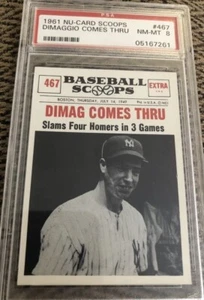 1961 Nu-Card Baseball Scoops Joe DiMaggio #467 PSA 8 “NM-MT” Yankees HOF BEAUTY - Picture 1 of 2