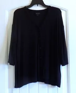 Cardigan top J. Jill Wearever Collection donna nero abbottonato taglia M - Foto 1 di 2