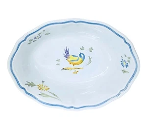 Longchamp Frankreich PEROUGES blau Vogel Blumen 9 5/8" Gemüseschüssel NEU - Bild 1 von 8