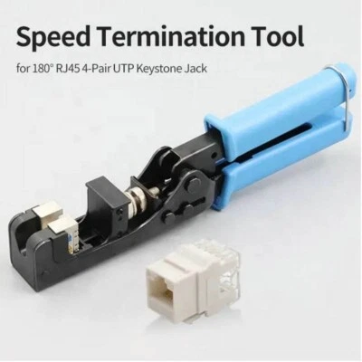 Network Punch Down Module Crimping Tool 180° Cat5e Cat6 Keystone Termination Too - Image 1 of 4