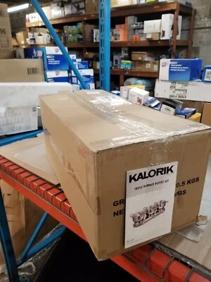 Kalorik Stainless Steel Triple Buffet Burner w/Pots, Lids & Lid Rest - Silver - Image 1 of 2