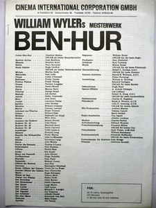 Ben Hur - Charlton Heston - Jack Hawkins - Haya Harareet - Werberatschlag - Bild 1 von 1