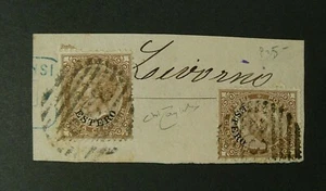 ITALIA, ITALY,1874 LEVANTE, E. Generali "RE V.Emanuele II° " 30c x 2 Raybaudi - Picture 1 of 1