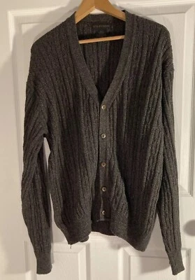 Cárdigan Suéter Hombre Botón Talla Grande F/X Fusion Negro Gris Cuello en V Cárdigan Foto 1 de 4