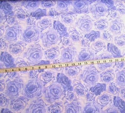 1 yd 100% Cotton Fabric Daisy Kingdom "American Beauty Large Floral" Purples