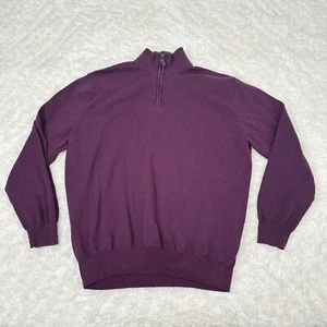 Jos. A Bank XL Maroon 100% Pima Cotton 1/2 Zip Sweater Preppy Grandpa Casual - Picture 1 of 8