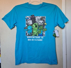 Mojang Minecraft Boys Mine Business T-Shirt Blue Size XXL (18) BRAND NEW! - Picture 1 of 3