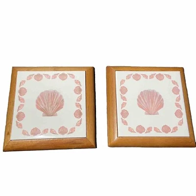 Vtg Sango Trivets COQUILLE Seashells  Beachy Set of 2 3664  - Image 1 of 4