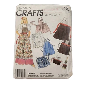 McCall's 2293 Sewing Pattern Vintage Aprons 80s Misses & Men's Bib Bow Tie - Picture 1 of 5