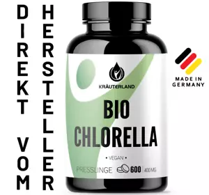 Bio Chlorella Algen, 600 Stück à 400mg, vegan und 100% rein, 55% Protein - Bild 1 von 7