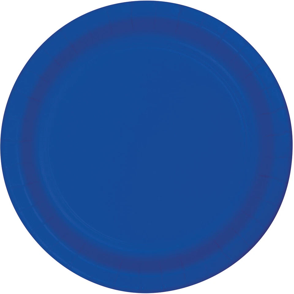 Cobalt Blue Party Supplies Paper Lunch Plates 24 Pack Solid Plain Tableware  - Image 1 of 1