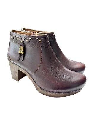 Dansko Dabney Botines Botines Cuero Marrón Tacón Bloque EU 41 US 10.5 / 11 Foto 1 de 4