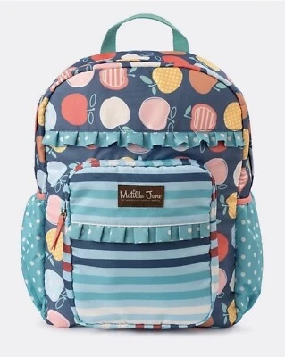 NWT Matilda Jane Girls Homework time Backpack Apple New In Bag (Stripes Vary) - Imagem 1 de 4