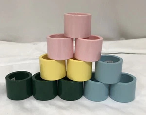 11 Vintage Vera Neumann Melamine Napkin Rings ~ Variety of MCM Colors Modern 60s - Picture 1 of 6
