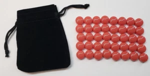 40er Set SOLIDE WASSERMELONE ROT Schrägglas Stein Spielstück Teil Ersatzteil NEU - Bild 1 von 3
