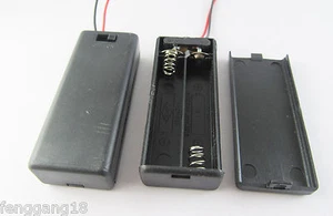 Scatola porta batteria 2xAAA 3A 3V celle 2 pezzi con interruttore 6'' filo piombo nero - Foto 1 di 2