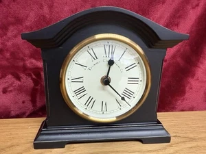 Acctim Towcester Clock Works Co. Mod 33283  Distressed Mantel Clock Quartz Black - Picture 1 of 14