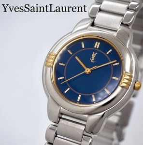 Guter Zustand Yves Saint Laurent Uhr mit Box Herren Damen Navy ,15831 - Bild 1 von 11
