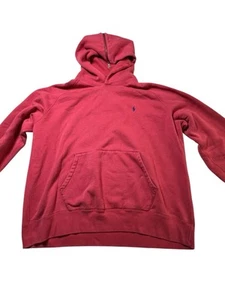 Polo Ralph Lauren Hoodie Mens XXL Red Split Hood Vintage - Picture 1 of 10