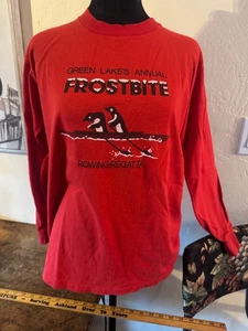 VINTAGE US Rowing Team Shirt Medium USA Red 80’s 50/50 - Picture 1 of 9