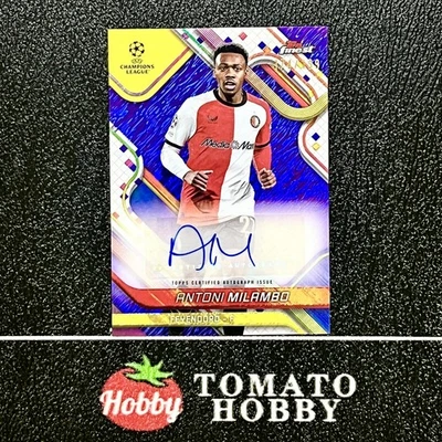 TOPPS FINEST UEFA 2024-25 ANTONI MILAMBO /199 REFRATOR AUTOMÁTICO ROXO CINTILANTE - Imagem 1 de 2