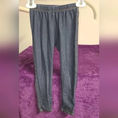Leggings de mezclilla elásticos sintéticos para niñas, talla 5T Foto 1 de 3